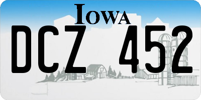 IA license plate DCZ452