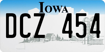 IA license plate DCZ454
