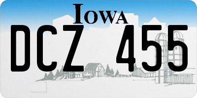 IA license plate DCZ455