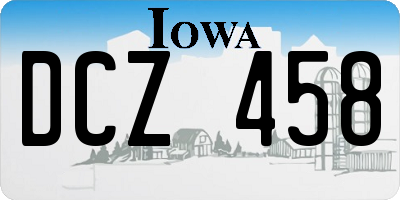 IA license plate DCZ458