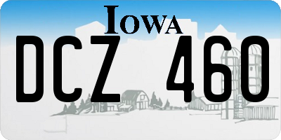 IA license plate DCZ460