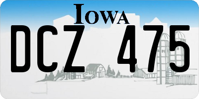 IA license plate DCZ475