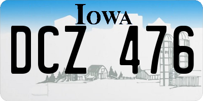 IA license plate DCZ476