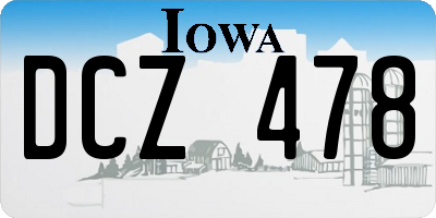 IA license plate DCZ478