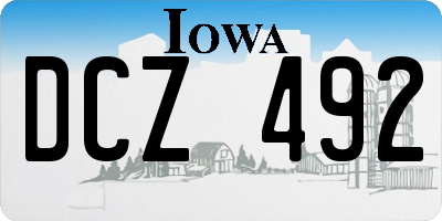 IA license plate DCZ492