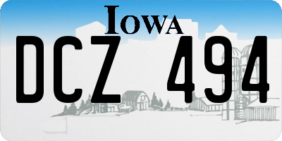 IA license plate DCZ494