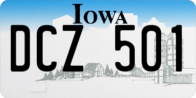 IA license plate DCZ501