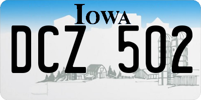 IA license plate DCZ502