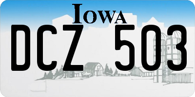 IA license plate DCZ503