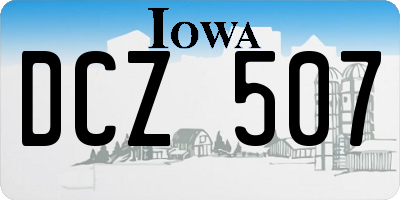 IA license plate DCZ507