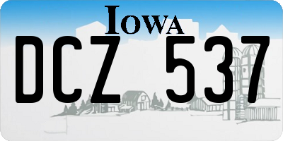 IA license plate DCZ537