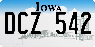 IA license plate DCZ542