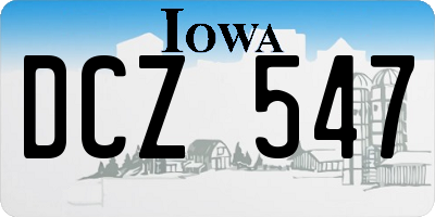 IA license plate DCZ547