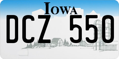 IA license plate DCZ550