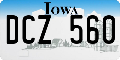 IA license plate DCZ560