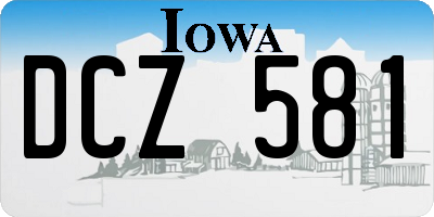 IA license plate DCZ581