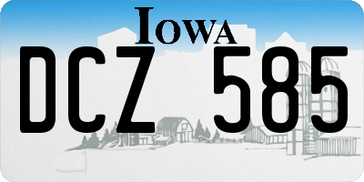 IA license plate DCZ585