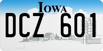 IA license plate DCZ601