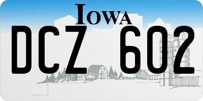 IA license plate DCZ602