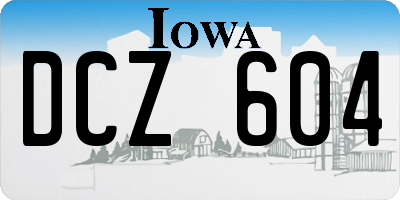 IA license plate DCZ604