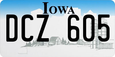 IA license plate DCZ605
