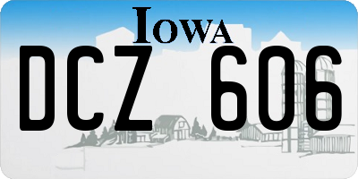 IA license plate DCZ606