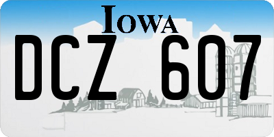 IA license plate DCZ607