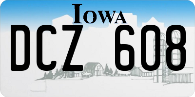 IA license plate DCZ608