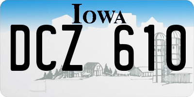 IA license plate DCZ610