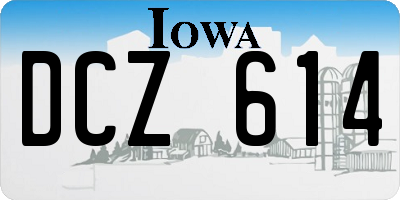 IA license plate DCZ614