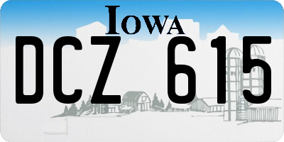 IA license plate DCZ615