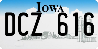 IA license plate DCZ616