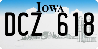 IA license plate DCZ618