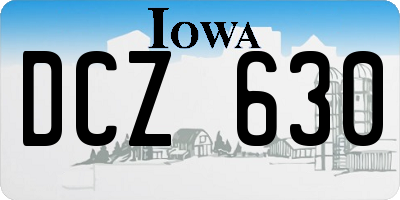 IA license plate DCZ630