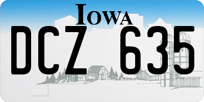 IA license plate DCZ635
