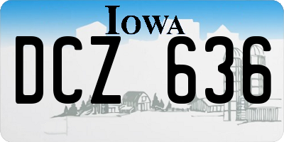 IA license plate DCZ636