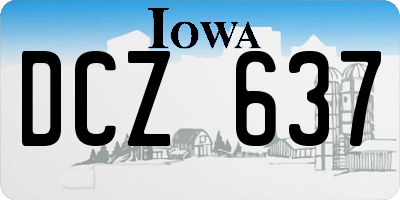 IA license plate DCZ637