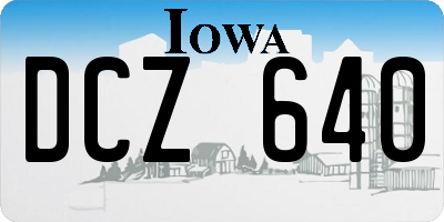 IA license plate DCZ640