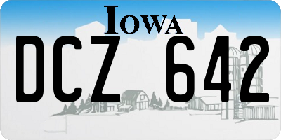 IA license plate DCZ642