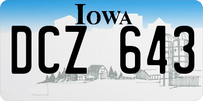 IA license plate DCZ643