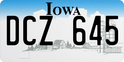 IA license plate DCZ645