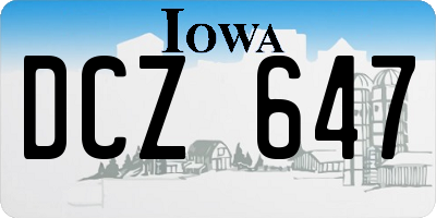 IA license plate DCZ647