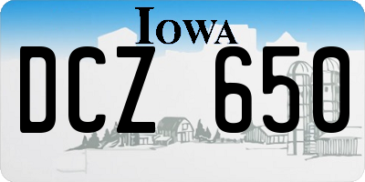 IA license plate DCZ650