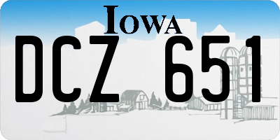 IA license plate DCZ651