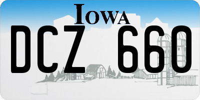 IA license plate DCZ660