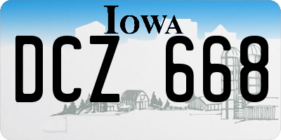 IA license plate DCZ668