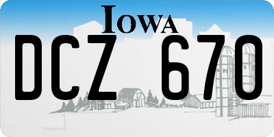 IA license plate DCZ670