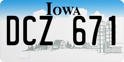 IA license plate DCZ671