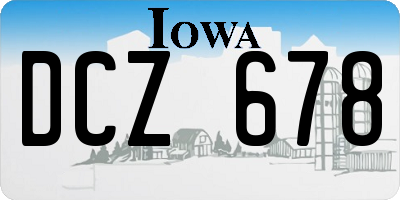 IA license plate DCZ678