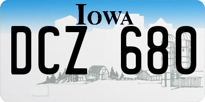 IA license plate DCZ680